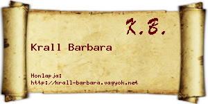Krall Barbara névjegykártya
