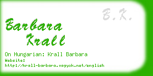 barbara krall business card